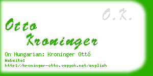 otto kroninger business card