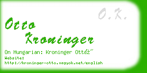 otto kroninger business card
